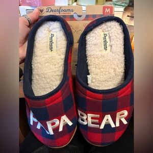 Dearfoams Papa Bear (M) Plaid Slippers
